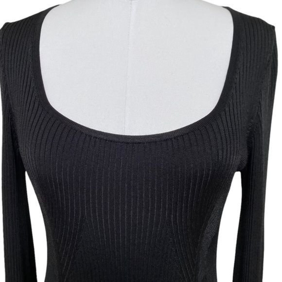 J. Crew Ribbed Squareneck Sweater Dress in Black Size Small NWT - Picture 6 of 13